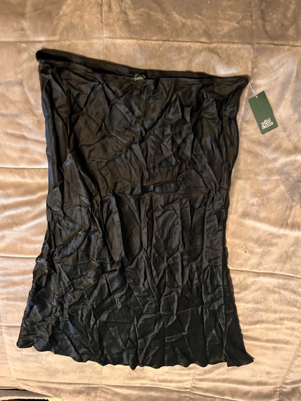 wild fable Black Satin Skirt xxl